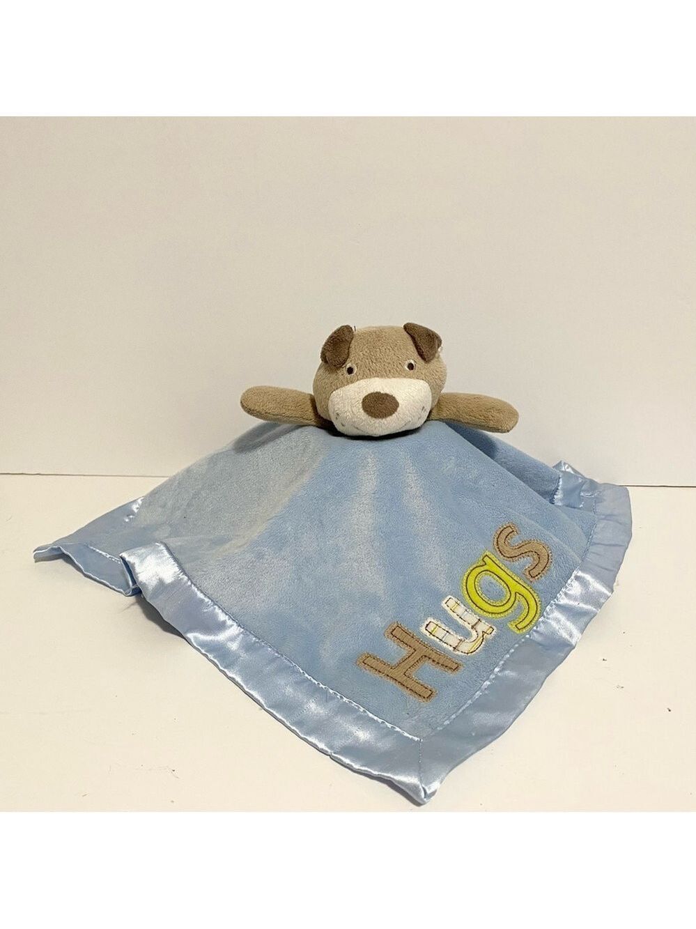 Carters Puppy Dog Baby Lovey HUGS Blue Security Blanket Boy Lovie Soft Toy Bear